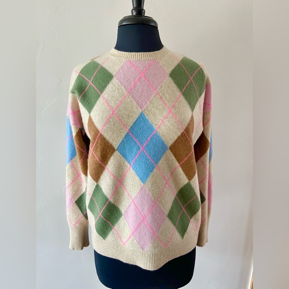 Argyle Pattern Cashmere in Pink, Green, and Blue